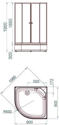 Душевой уголок Domani-Spa Delight 99 mid 90x90x195 (сатин-матированное стекло) с поддоном фотография