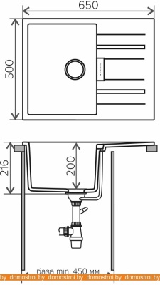 Кухонная мойка Tolero Loft TL-650 (черный) фотография