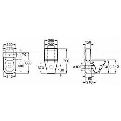 Бачок для унитаза Roca The Gap Clean Rim A341731000 сливной фотография