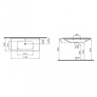 Умывальник Vitra D-Light 110см 5921B003-0001 фотография