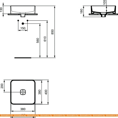 Умывальник Ideal Standard Strada II Square Vessel 40 T296201 фотография