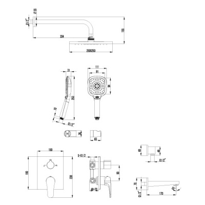 Душевая система Lemark Shift LM4322C фотография
