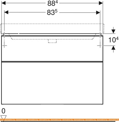 Тумба под умывальник Geberit Smyle Square 90 500.354.JR.1 (темный орех) фотография