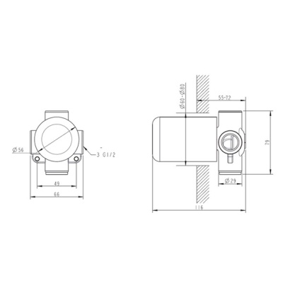 Смеситель скрытого монтажа Bravat Prolate D999CP-RUS фотография