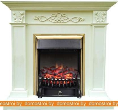 Комплект камина Smolcom Verona STD-ASP с RealFlame Fobos-S Lux BR (белый дуб) фотография