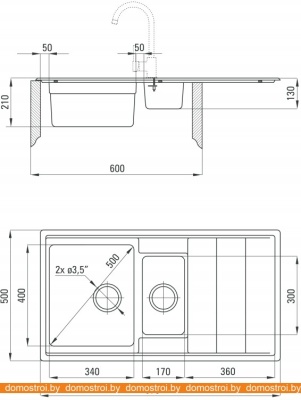 Кухонная мойка Deante Bolero ZHB 0513 фотография