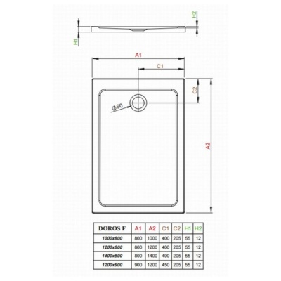 Акриловый поддон Radaway Doros F 140x80x5.5 фотография