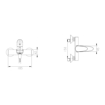 Смеситель для ванны Bravat Drop F64898C-01А фотография