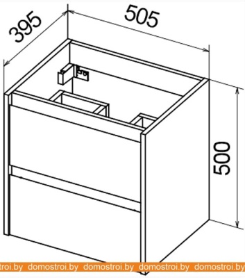 Тумба под умывальник BelBagno Kraft 39-500/390-2C-SO-RNN (rovere nebras.) фотография