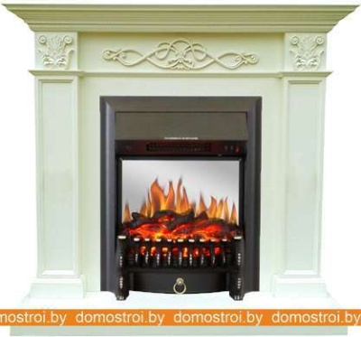Комплект камина Smolcom Verona STD-ASP с RealFlame Fobos-S Lux BL LT (белый дуб) фотография