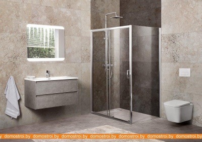 Душевой уголок BelBagno UNIQUE-AH-1-100/115-90-C-Cr (прозрачное стекло) фотография