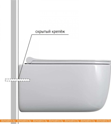 Унитаз Bocchi V-Tondo Rimless (белый) 1417-001-0129+A0336-001 фотография