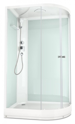 Душевая кабина Domani-Spa Delight 128 120x80 L (прозрачное стекло / белые стенки) фотография
