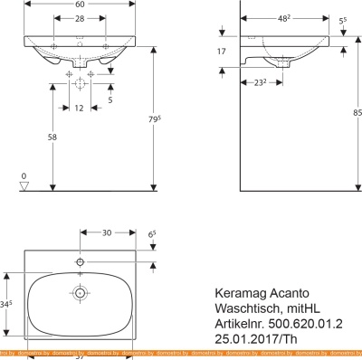 Умывальник Keramag Acanto 500.620.01.2 фотография