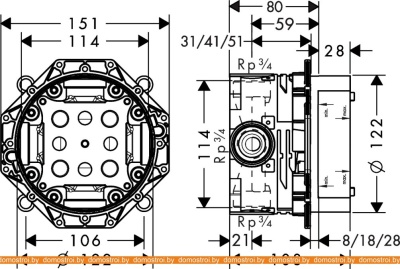 Монтажная коробка Hansgrohe iBox universal 01700180 фотография