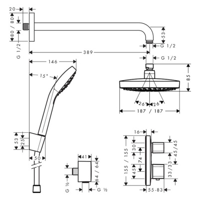 Душевая стойка Hansgrohe Croma Select E [27294000] фотография