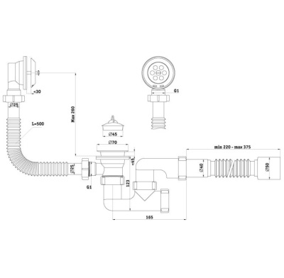 Сифон для ванны Triton (цепочка) фотография