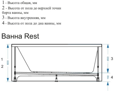 Акриловая ванна Domani-Spa Rest 170x70 фотография