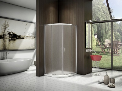 Душевой уголок GoodDoor LATTE R-90-G-WE 90x90 стекла Grape (без поддона) фотография