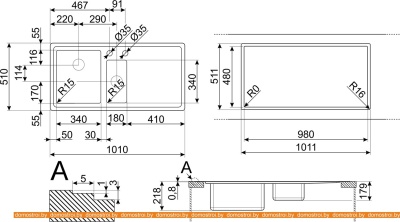 Кухонная мойка Smeg LFT102S фотография