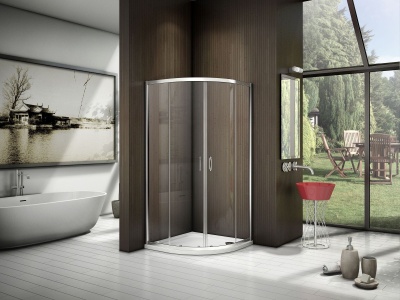 Душевой уголок GoodDoor LATTE R-100-C-WE 100x100 прозрачные стекла (без поддона) фотография