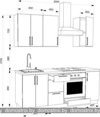 Кухня ЗОВ Сайда прямая 2.0 м (дуб медовый гор/трюфель коричневый) фотография