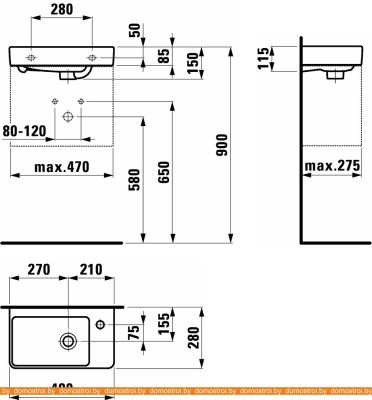 Умывальник Laufen Pro 48x28 8159540001041 фотография