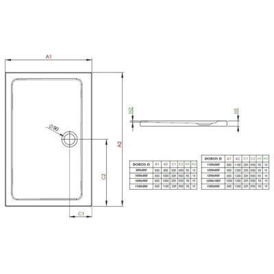 Акриловый поддон Radaway Doros D 110x80x5 фотография