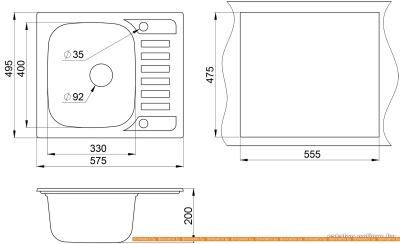 Кухонная мойка Granula 5801 (графит) фотография