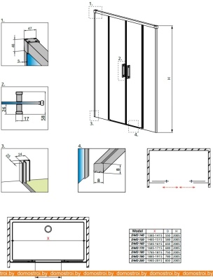 Душевая дверь Radaway Idea Black DWD 190 фотография