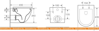 Унитаз CeramaLux 2197MB (черный матовый) фотография