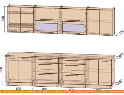 Кухня Интерлиния Мила Пластик 3.2 В (слива глянец-опал светлый) фотография