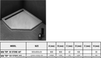 Душевой поддон WeltWasser TRP 90 Stone-WT 90x90 фотография