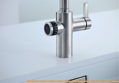 Смеситель Blanco Evol-S Volume с дозатором воды (рычаг слева, нержавеющая сталь) фотография