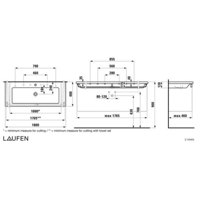 Умывальник Laufen Living Square 180*48 8164380001041 фотография