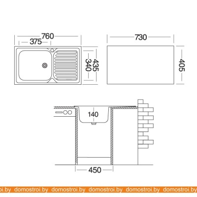 Кухонная мойка Ukinox CLM760.435 GW6K 2L фотография
