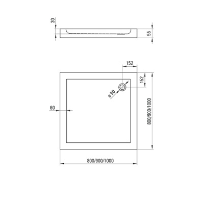 Поддон квадратный Deante Minimal KTN 040B 100х100х5,5см фотография