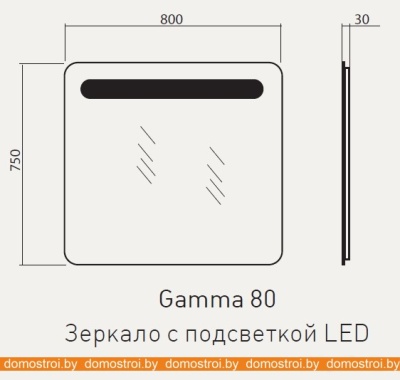 Зеркало Аква Родос Гамма 80 фотография