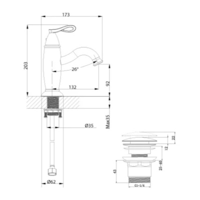Смеситель для умывальника Lemark Prime LM6106BRG фотография