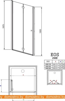 Душевой уголок Radaway Eos DWB 70 R (37883-01-01NR) фотография