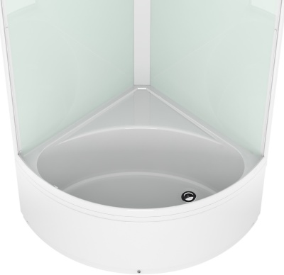 Душевая кабина Domani-Spa Simple high 90x90 (сатин матированное стекло / белые стенки) фотография