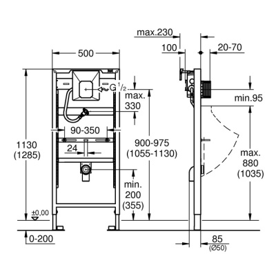 Инсталляция для писсуара Grohe Rapid SL 38803001 фотография