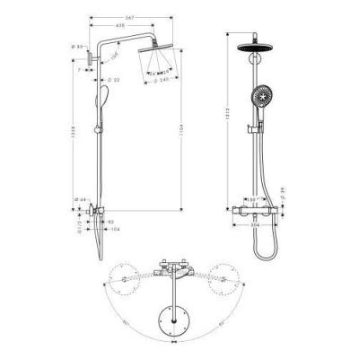 Душевая стойка Hansgrohe Raindance Select 240 Showerpipe [27115000] фотография