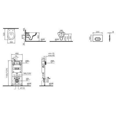 Комплект инсталляция и унитаза Vitra S20 Rim-ex 9004B003-7202 фотография