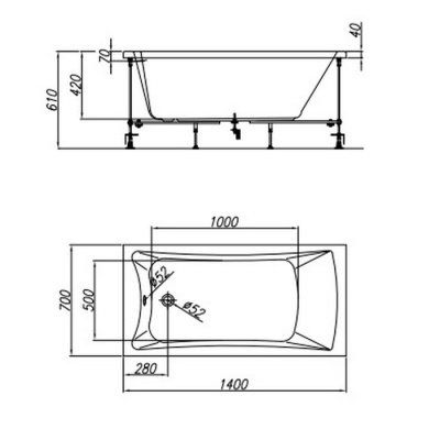 Акриловая ванна Kolpa San ACCORDO 140x70 фотография