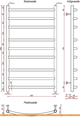 Полотенцесушитель Fincopper FCB 90х50 (черный) фотография