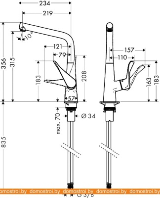 Смеситель Hansgrohe Metris 14822800 фотография