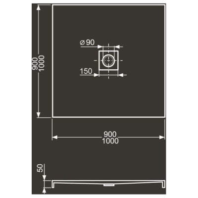 Акриловый поддон Roltechnik INTEGRO 90x90x5 фотография