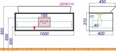 Тумба под умывальник Aqwella Genesis 100 GEN0110W фотография