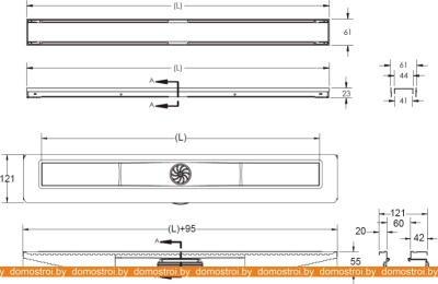 Душевой трап Berges Wasserhaus B1 Keramik 800 095119 (матовый черный) фотография